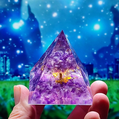 Orgonite Pyramid Resin Display Decorations TREE-PW0001-65A-1