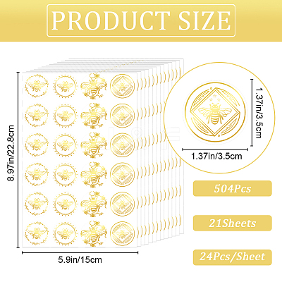 Gold Foil Self-adhesive Stickers DIY-WH20001-13G-1