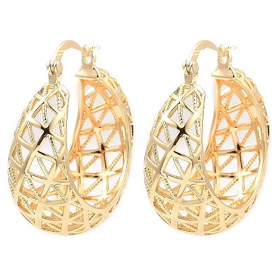 Brass Thick Hoop Earrings EJEW-I289-07KCG-1
