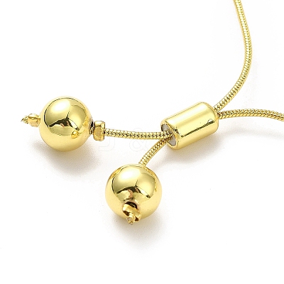 Rack Plating Brass Round Bead Slider Bracelets for Women BJEW-M232-01G-D-1