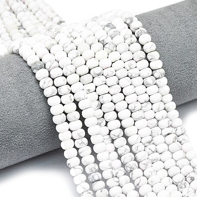 Natural Howlite Beads Strands G-P575-A32-6x4mm-1
