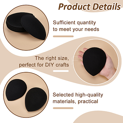 10Pcs EVA Cloth Teardrop Fascinator Hat Base for Millinery AJEW-FG0004-53A-1