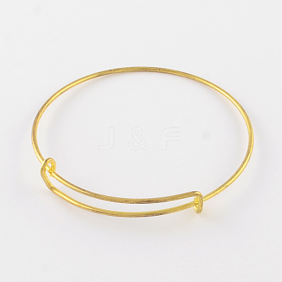 Adjustable Iron Expandable Bangle Making BJEW-R038-G-1