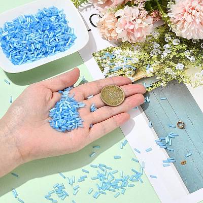 50g Glass Bugle Beads SEED-SZ0001-024D-1