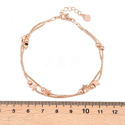 Brass Box Chain Multi-strand Bracelets for Women BJEW-C140-27RG-1