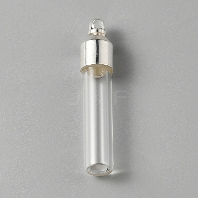 Clear Glass Tube Wish Bottle Pendants FIND-WH0002-46B-1