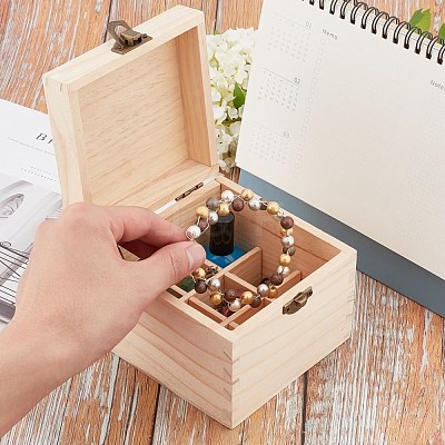 9 Sections Wooden Box Storage WOOD-WH0103-41-1