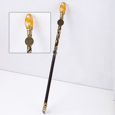 Natural Red Agate Twelve Constellation Magic Wand PW-WG48147-08-1