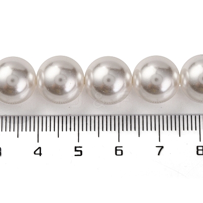 Baking Paint Pearlized Glass Pearl Round Bead Strands X-PEAR-H019-02E-04-1