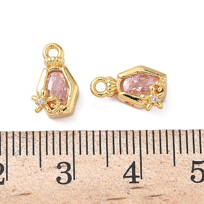 Brass with Cubic Zirconia Charms KK-D024-23B-G-1