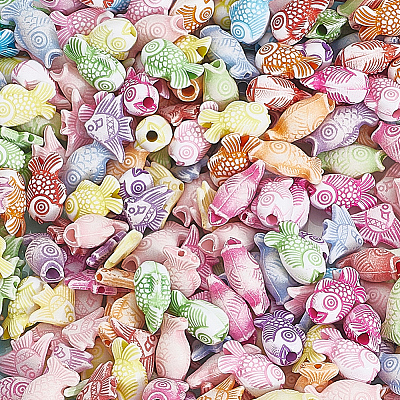 450Pcs 3 Styles Craft Style Acrylic Beads MACR-PA0001-18-1