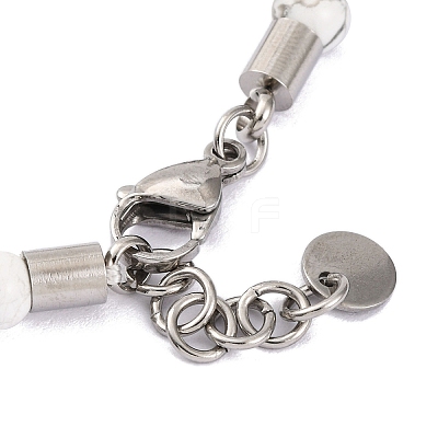 Natural Howlite & Synthetic Magnetic Hematite Anchor Beaded Bracelet BJEW-P339-01P-07-1