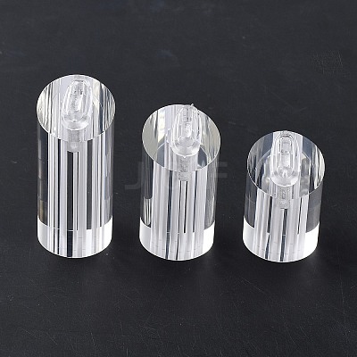 3Pcs 3 Sizes Column Jewelry Ring Display Stands RDIS-WH0016-16-1