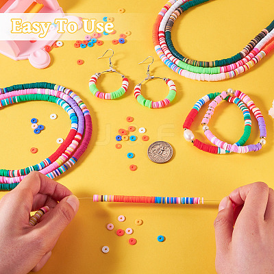 6 Strands 6 Colors Handmade Polymer Clay Bead Strands CLAY-TA0001-39-1