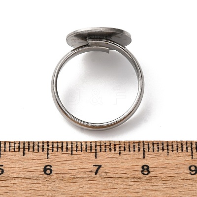 Adjustable 304 Stainless Steel Finger Rings Components STAS-L193-P01-14mm-1