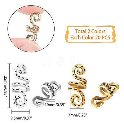 Plated Alloy Hair Coil Cuffs OHAR-PH0001-18-RS-1