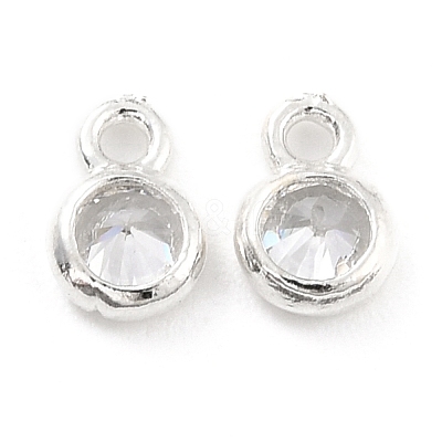 925 Sterling Silver with Single Cubic Zirconia Charms STER-Z001-008S-1