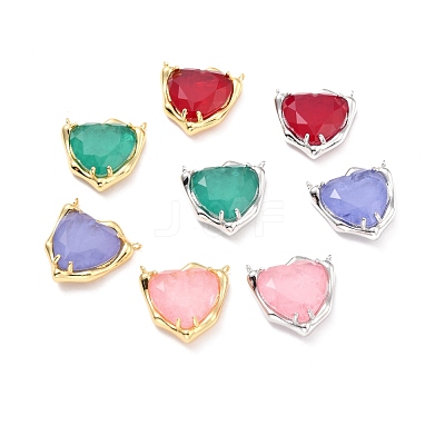 Eco-Friendly Brass with Glass Connector Charms KK-K268-10-1