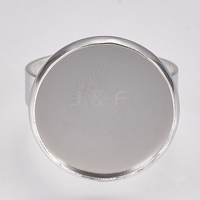 Tarnish Resistant 304 Stainless Steel Pad Ring Settings STAS-G173-19P-16mm-1