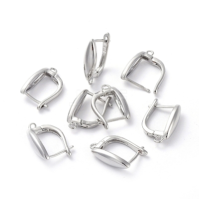 Brass Hoop Earring Findings with Latch Back Closure KK-L180-114P-1