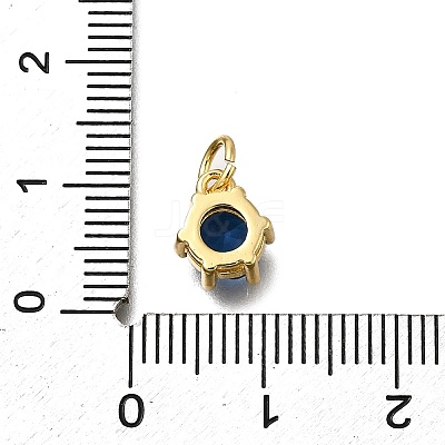 Brass Pave Cubic Zirconia Pendants KK-V002-23G-04-1