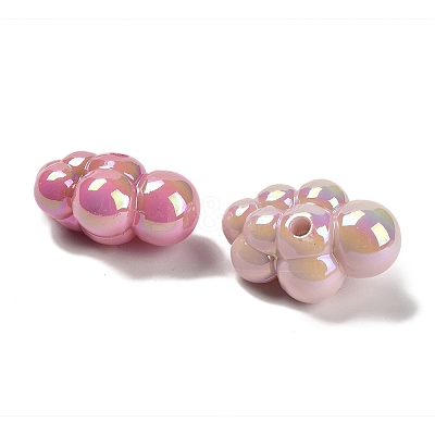UV Plating Opaque Rainbow Iridescent Acrylic Beads SACR-R001-10A-1