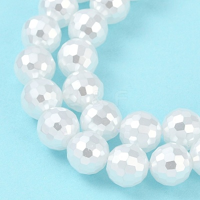 Electroplated Glass Pearl Beads Strands LS-BSHE-C007-A01-02-1-1