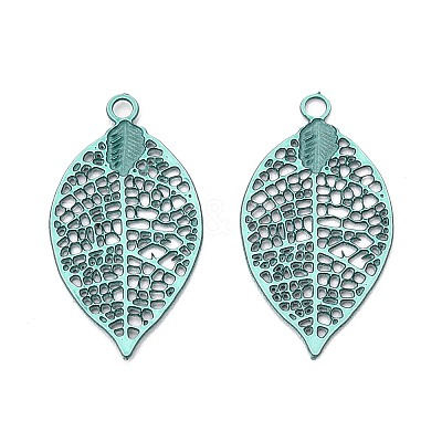 Spray Painted Hollow 430 Stainless Steel Pendants STAS-N121-07C-1