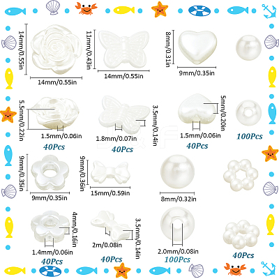 ABS Plastic Imitation Pearl Beads KY-SC0002-28B-1