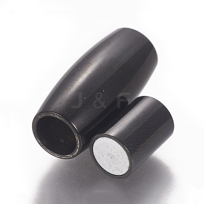 304 Stainless Steel Magnetic Clasps with Glue-in Ends STAS-F212-022B-1