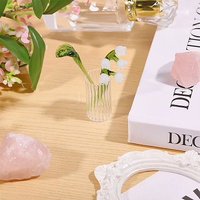 2Pcs Glass Flower Display Decorations AJEW-CO0001-04A-1
