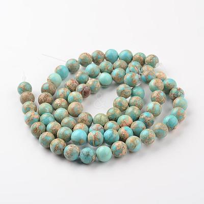 Natural Imperial Jasper Beads Strands G-I122-8mm-12-1