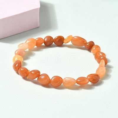 Natural Red Aventurine Beads Stretch Bracelets for Men Women BJEW-I320-01A-1