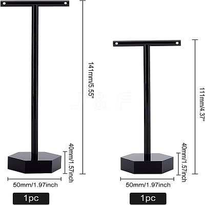2 Sets 2 Style T-Shape Acrylic Jewelry Display Rack AJEW-FG0001-63B-1