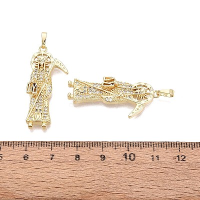 Religion Brass Micro Pave Clear Cubic Zirconia Pendants KK-N287-46B-G-1