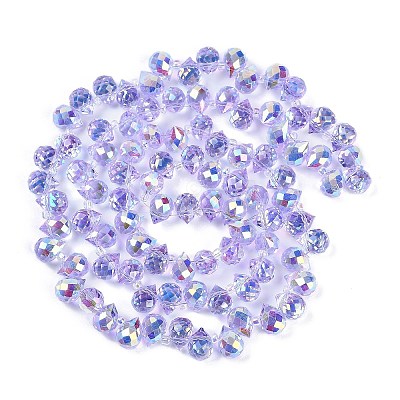 Electroplate Glass Beads Strands EGLA-D030-17V-1