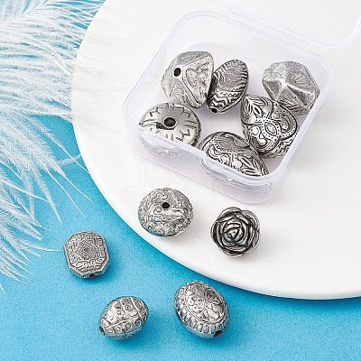 10Pcs Antique Acrylic Beads OACR-YW0001-69-1