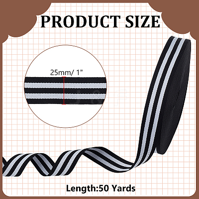 Polyester Stripe Ribbons SRIB-WH0011-326D-1