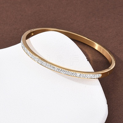 304 Stainless Steel Micro Pave Cubic Zirconia Hinged Bangles for Women BJEW-B161-06G-1
