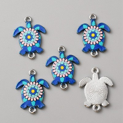 Alloy Enamel Printed Connector Charms ENAM-WH0065-15P-03-1