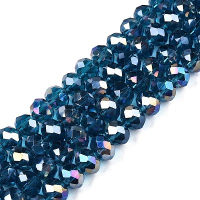 Electroplate Glass Beads Strands EGLA-A034-T8mm-B25-1