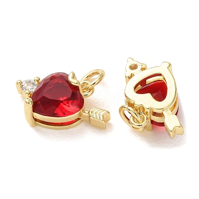 Brass Micro Pave Cubic Zirconia Charms CU-E003-12G-A-1