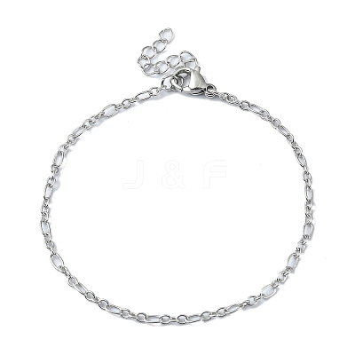 Non-Tarnish 316 Surgical Stainless Steel Figaro Chain Bracelets for Women BJEW-D023-03P-1