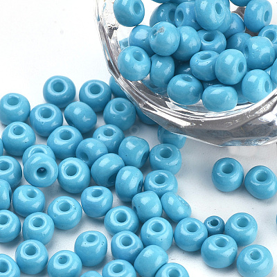 Baking Paint Glass Seed Beads SEED-Q025-4mm-M14-1
