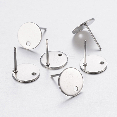 Non-Tarnish 304 Stainless Steel Stud Earring Findings STAS-P198-25-10mm-1