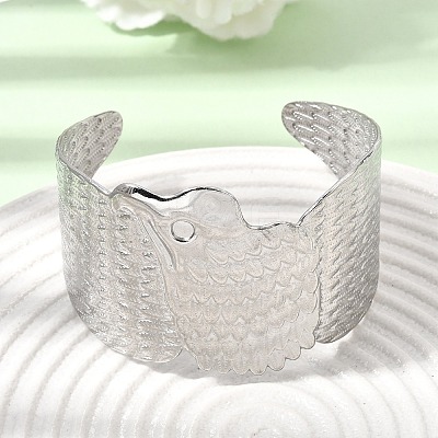 Summer 304 Stainless Steel Wide Cuff Bangles for Women Men BJEW-F511-01P-1