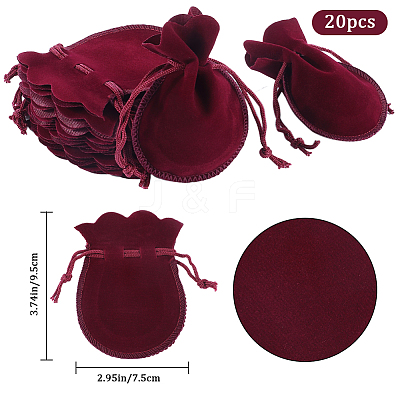 20Pcs Gourd Velvet Drawstring Bags TP-BBC0001-07A-05-1