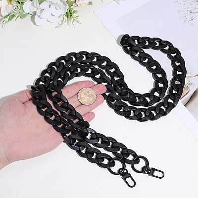 1Pc Acrylic Cuban Link Chain Bag Extender Chains AJEW-BM0001-41A-1