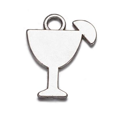 Tibetan Style Tropical drink Alloy Pendants TIBEB-A14275-AS-LF-1