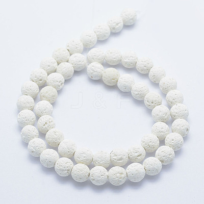 Synthetic Lava Rock Beads Strands G-F549-6mm-B14-1